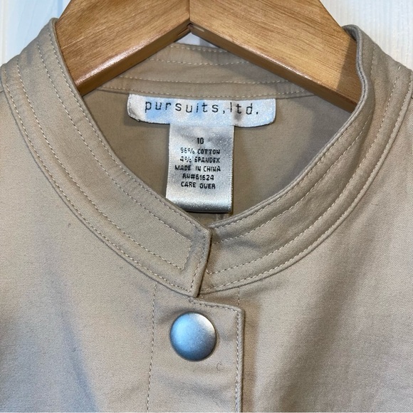 Pursuit Women’s Jacket Button Front Closure Front Pockets Khaki Shade Size 10 - Picture 5 of 12